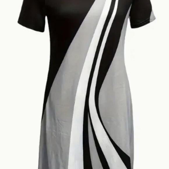 NEW! Black, White & Gray Abstract Stripe Dress – Size 6 Medium – NWT - Picture 5 of 9